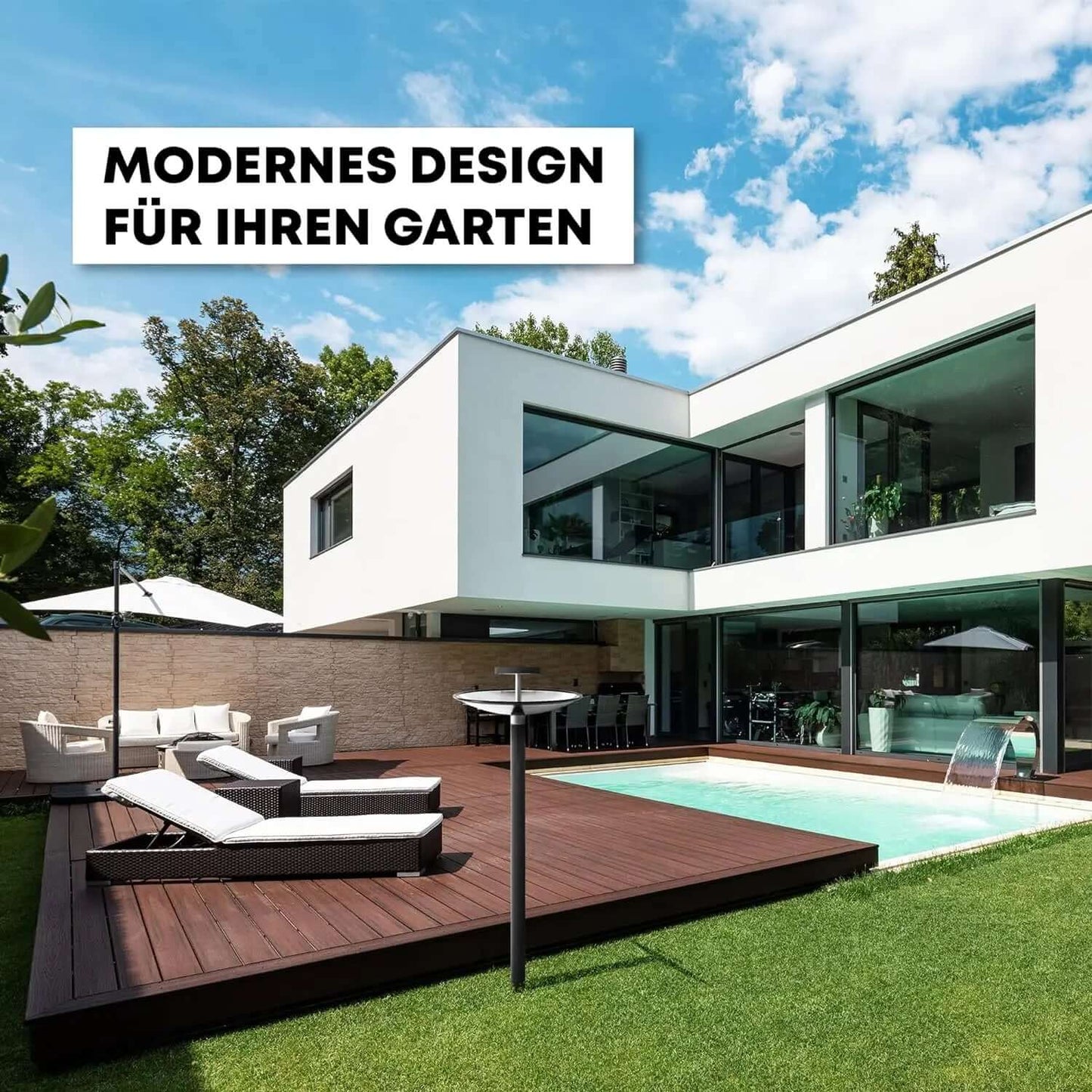 ROODZ Vogelhaus und Vogeltränke 2in1 mit Ständer aus rostfreiem Edelstahl - Roodz