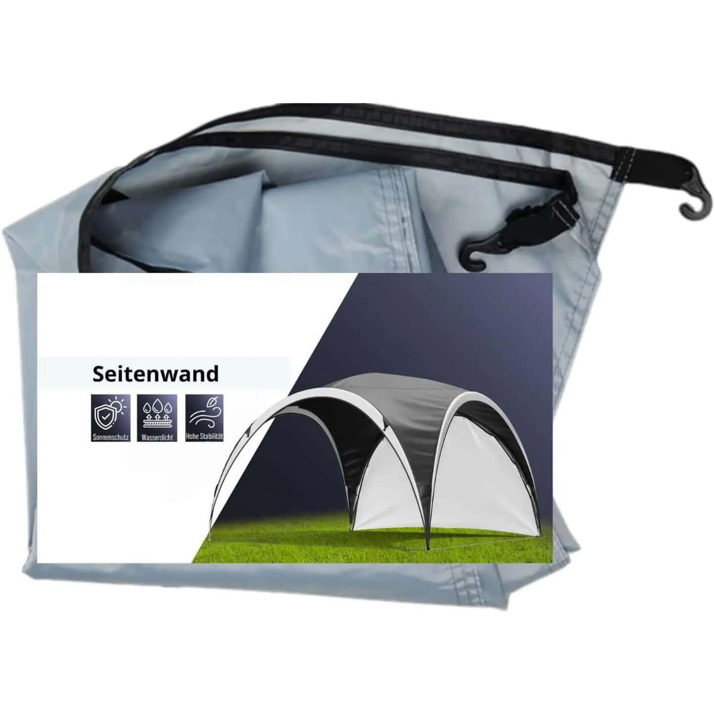 zelt seitenteile mit ösen ROODZ Pavillon Seitenteil 3x3 Wasserdicht, UV-Schutz 50+ – Roodz